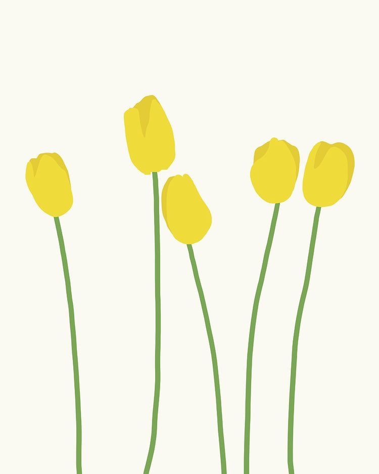 750x937 Art In Yellow Tulips, Art - Yellow Tulip Drawing