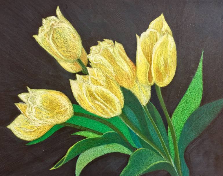 770x609 Yellow Tulips Drawing - Yellow Tulip Drawing