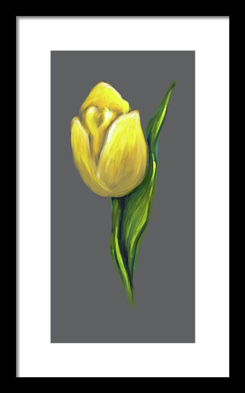 794x1273 yellow tulip flower etsy - Yellow Tulip Drawing