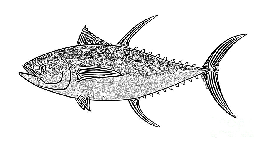 Тунец как рисовать