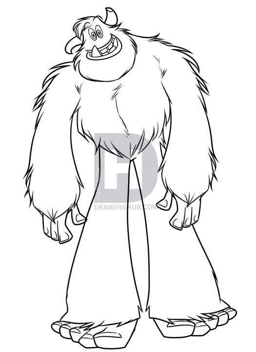 525x720 How To Draw Migo From Smallfoot, Step - Yeti Drawing