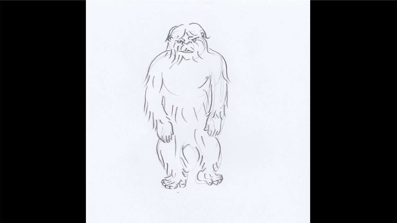 1280x720 How To Draw A Yeti - Yeti Drawing
