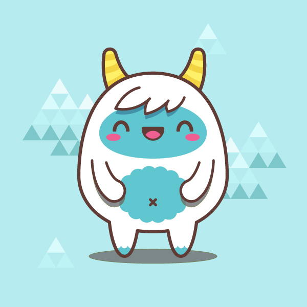 600x600 Kawaii Yeti - Yeti Drawing