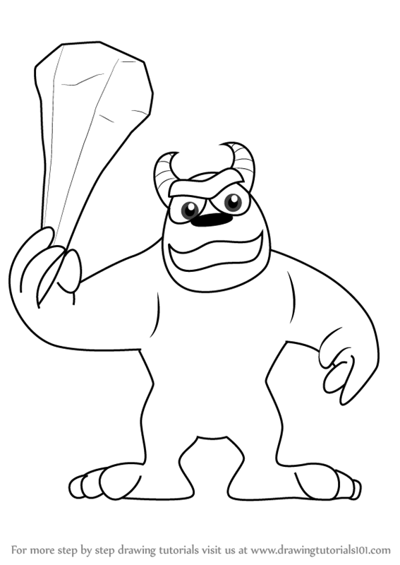 567x800 learn how to draw bentley the yeti from spyro - Yeti Drawing