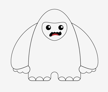 450x381 How To Create A Cool Vector Yeti Character In Illustrator - Yeti Drawing