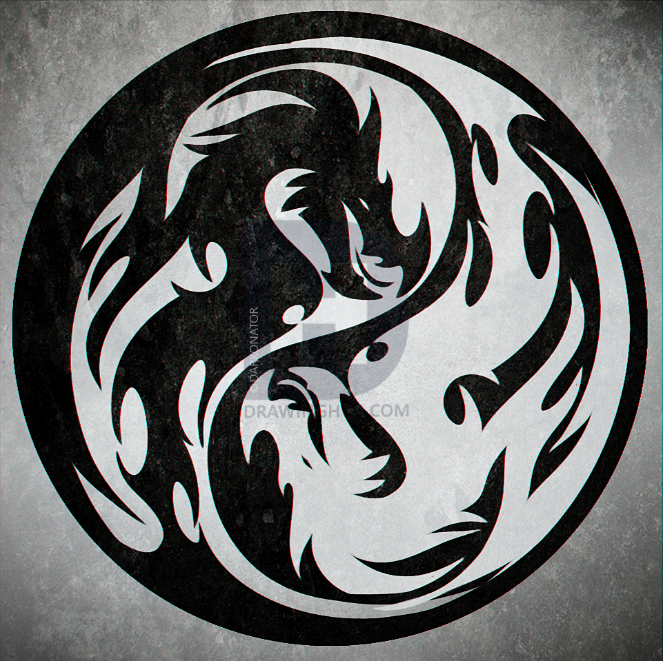 961x959 how to draw a tribal yin yang, step - Yin And Yang Drawing