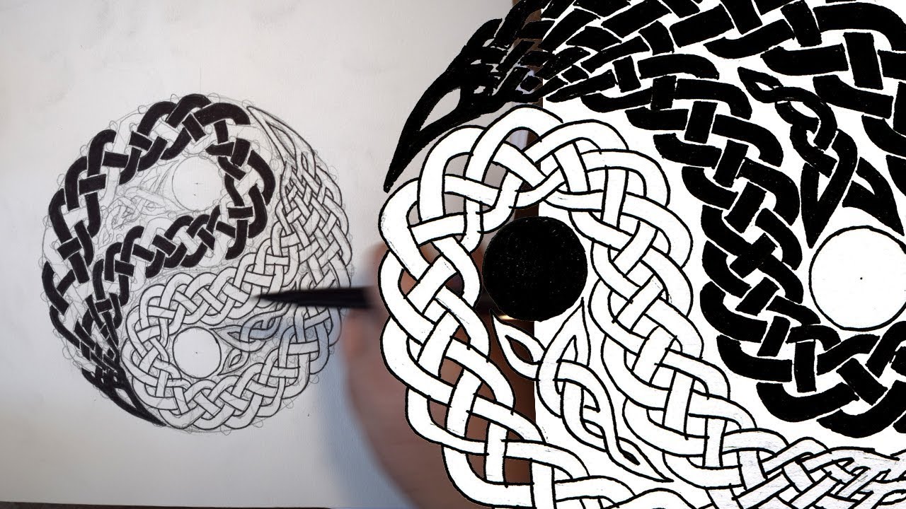 1280x720 keltisches yin yang design - Yin Yang Drawing