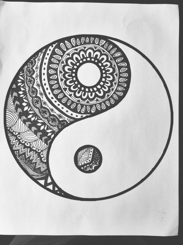 610x816 Drawings Art, Drawings, Tattoos - Yin Yang Drawing
