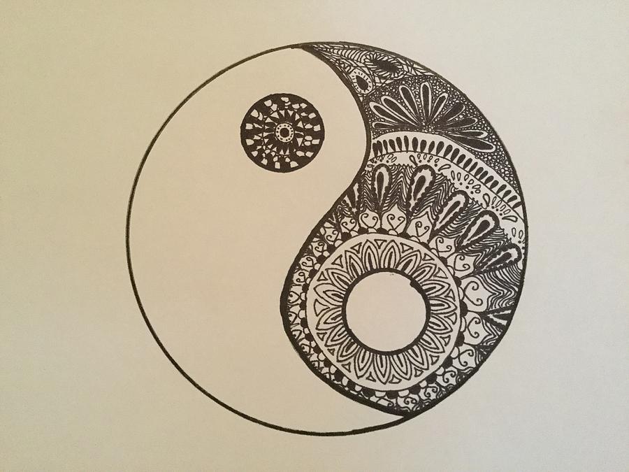 900x675 yin yang zentangle drawing - Yin Yang Drawing