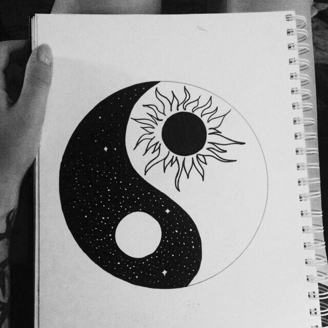 640x640 ying yang sun and moon tattoos yin yang tattoos, drawings - Yin Yang Drawing