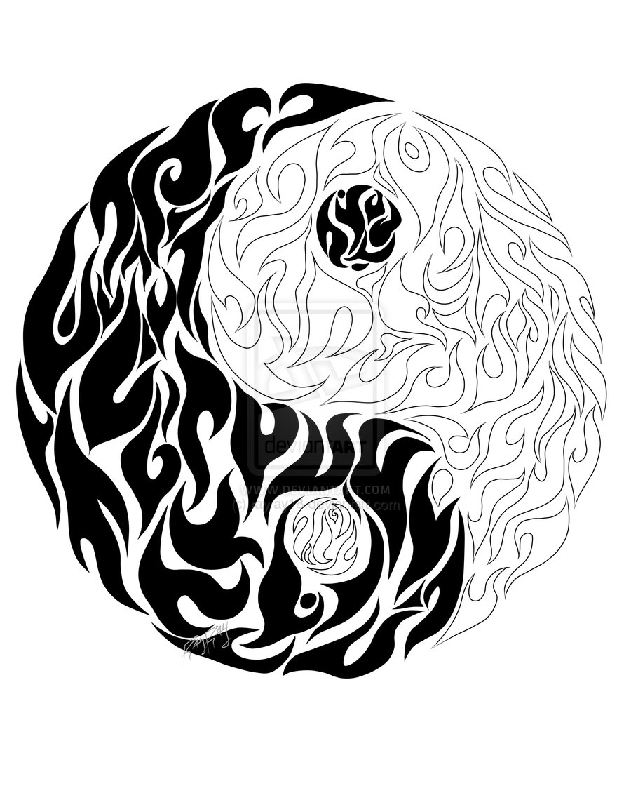 900x1140 latest yin yang tattoo design - Yin Yang Drawing Designs