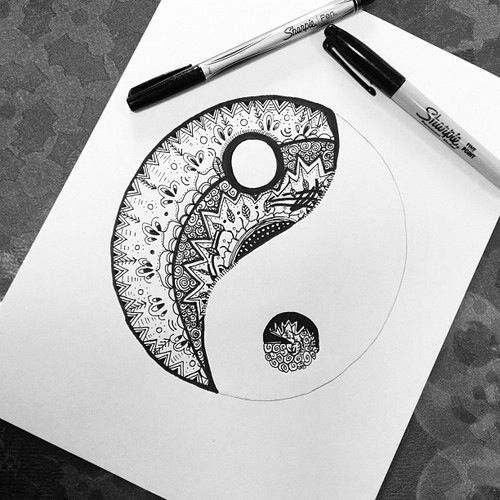 500x500 Tattoo Ideas - Yin Yang Drawing Designs