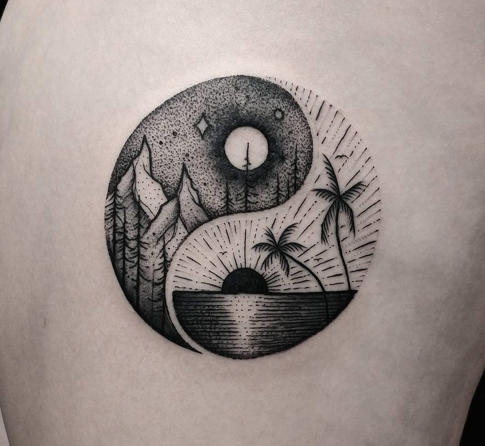 1000x920 yin yang summer winter balance symbol best tattoo design ideas - Yin Yang Drawing Designs