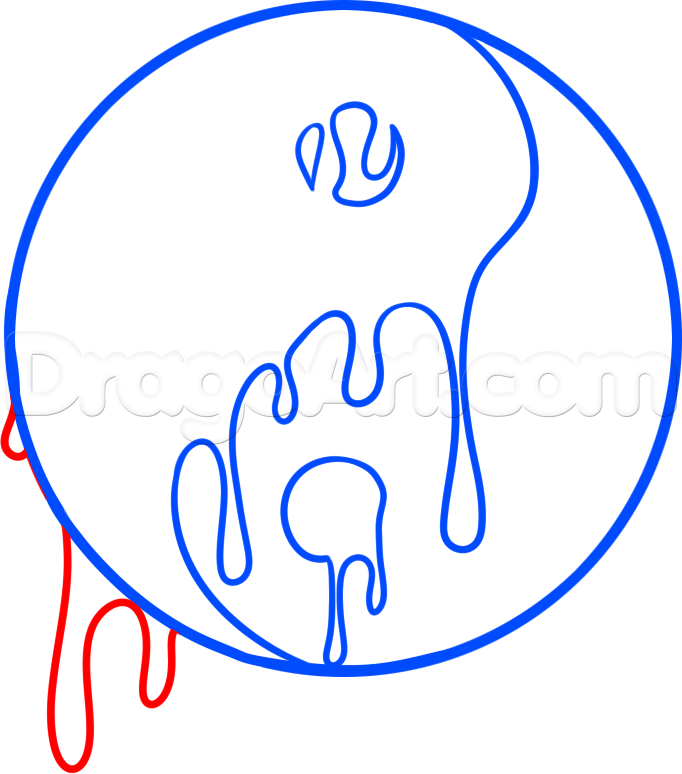 682x774 How To Draw A Melting Yin Yang, Step - Yin Yang Symbol Drawing