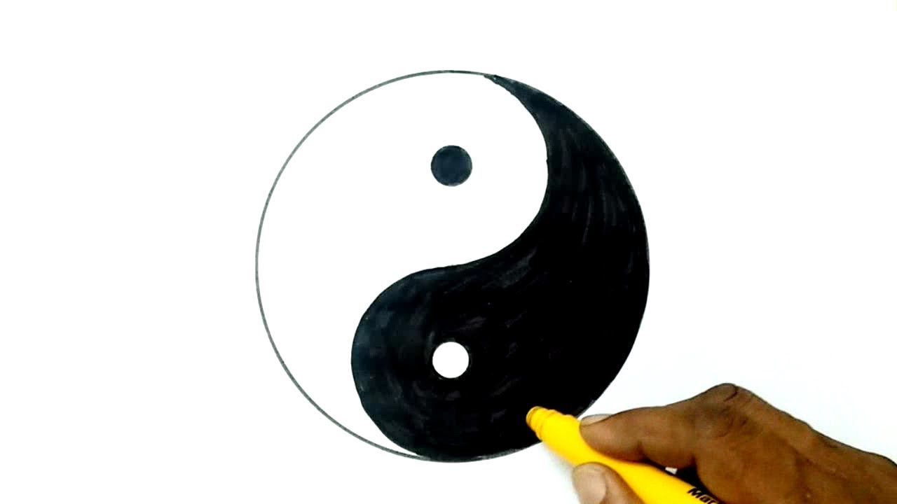 1280x720 How To Draw The Yin Yang Symbol - Yin Yang Symbol Drawing