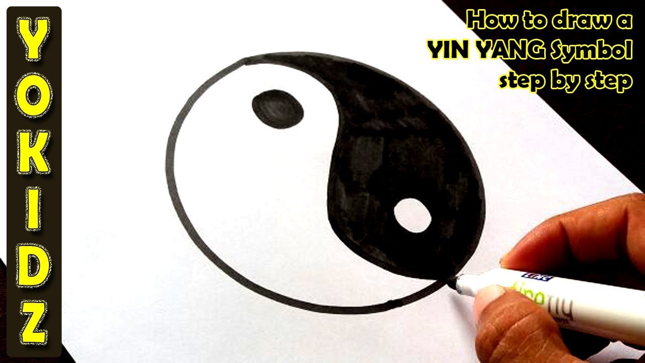 1280x720 How To Draw A Yin Yang Symbol Step - Yin Yang Symbol Drawing