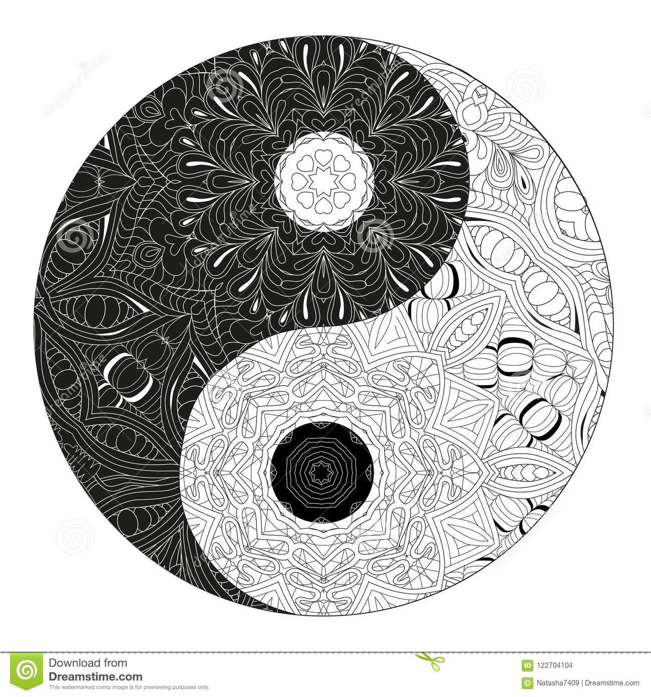 1300x1390 Yin Yang Symbol Coloring Pages New Coloring Book For Adults - Yin Yang Symbol Drawing