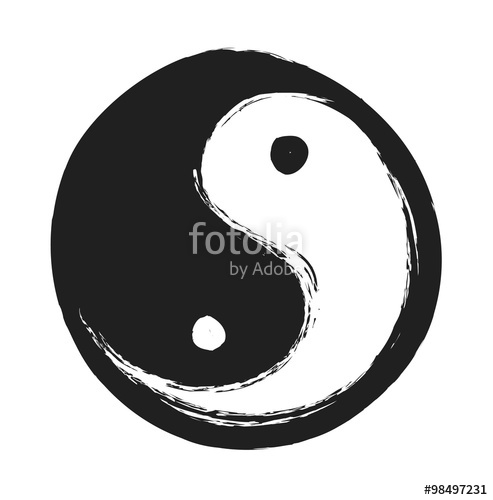 493x500 Hand Drawn Ying Yang Symbol Of Harmony And Balance, Design Element - Yin Yang Symbol Drawing