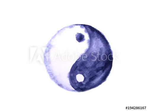 500x375 Watercolor Yin Yang Symbol Isolated On White Background Hand Drawn - Yin Yang Symbol Drawing