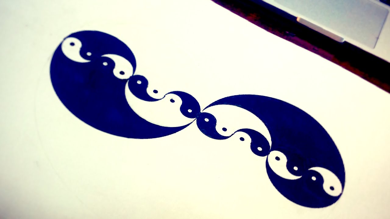 1280x720 How To Draw Modern Yin Yang Symbol - Yin Yang Symbol Drawing
