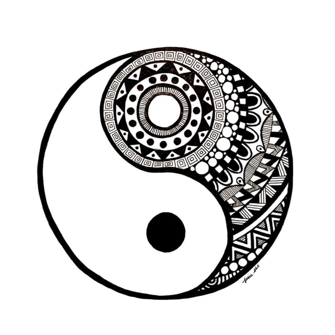 1080x1080 hamsa drawing yin yang for free download - Ying Yang Drawing