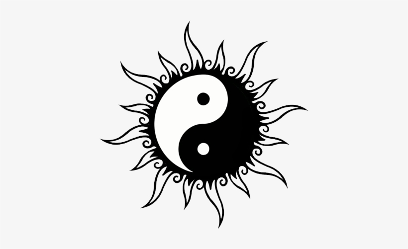 820x501 Yin Yang Tattoos Png Clipart - Ying Yang Drawing