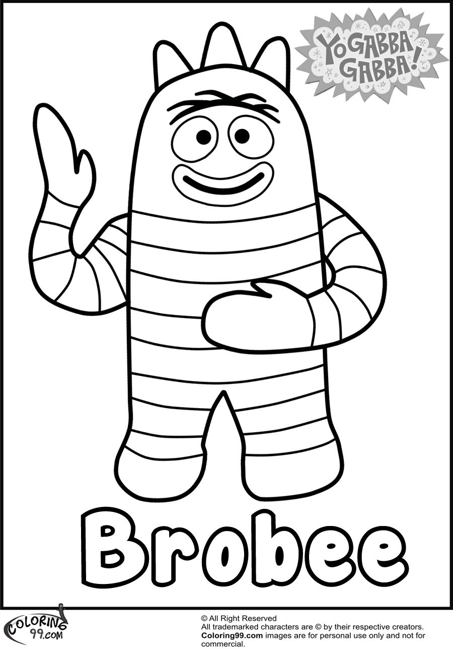 900x1300 Yo Gabba Gabba Coloring Pages Printable Coloring - Yo Gabba Gabba Drawing