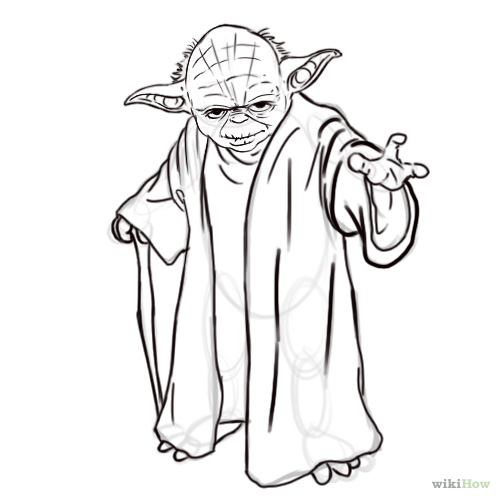 500x500 how to draw yoda from star wars steps - Yoda Drawing