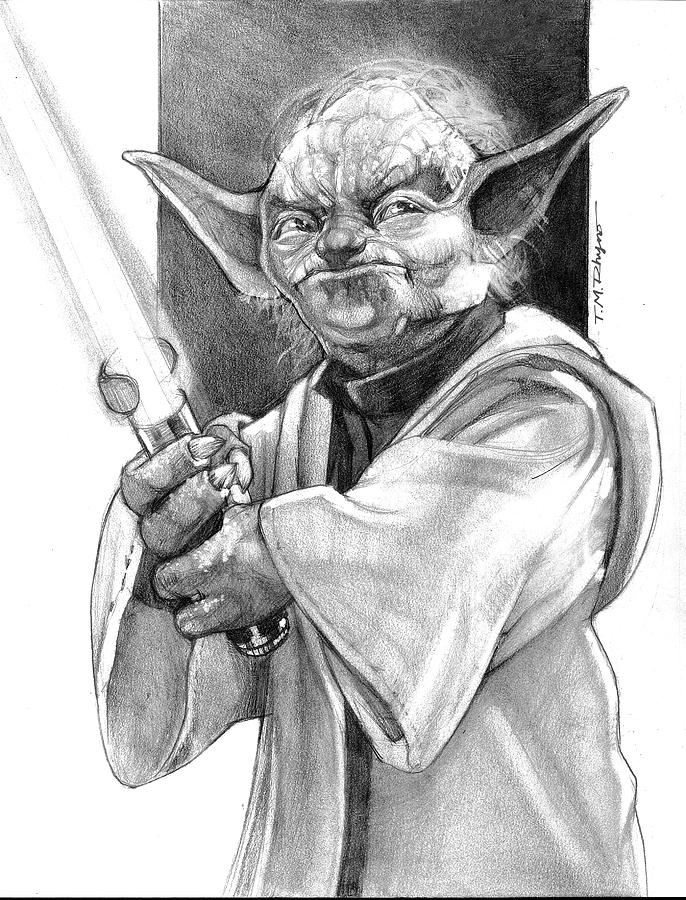 686x900 Master Yoda Drawing - Yoda Drawing