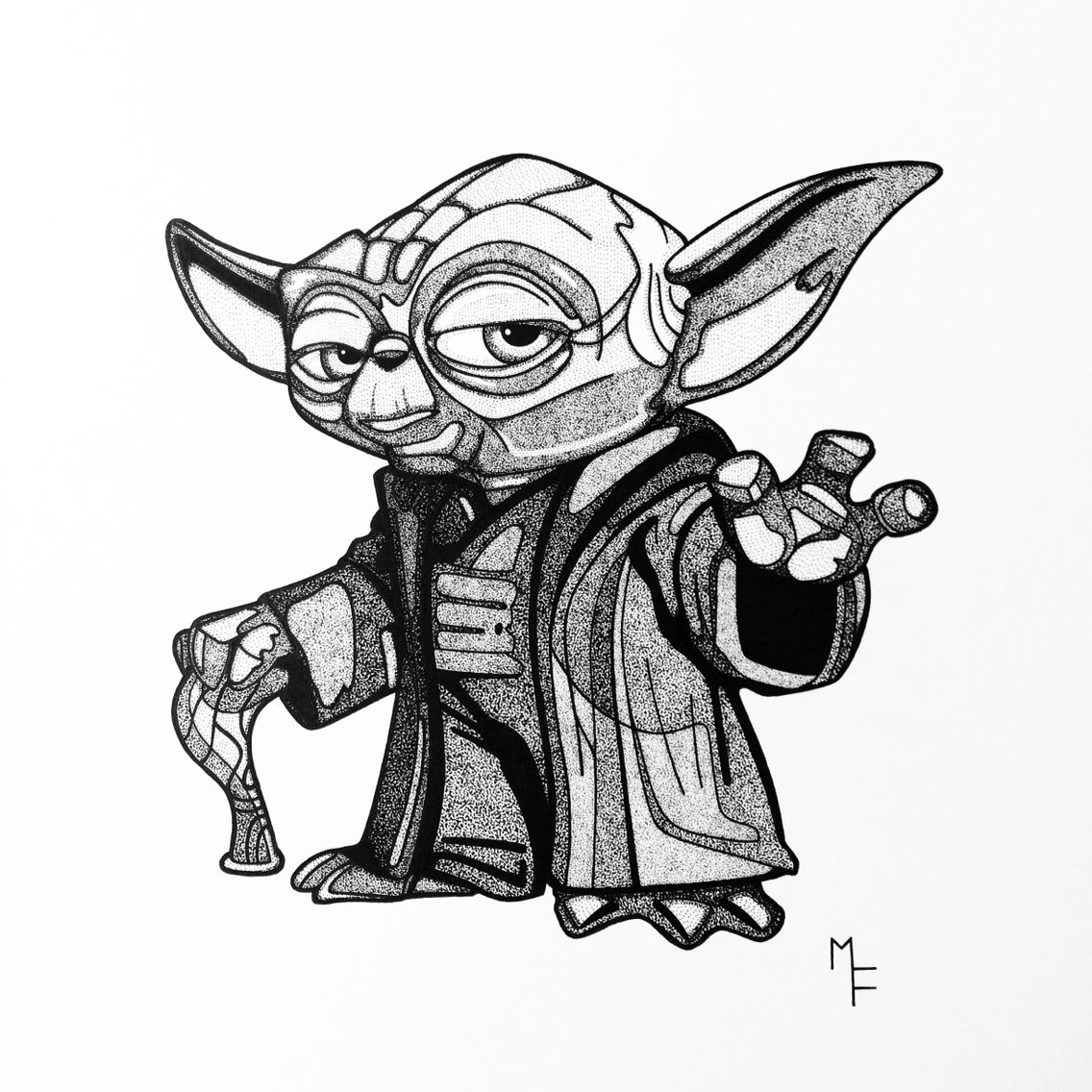 1136x1136 Crafty Stamp Techniques In Yoda - Yoda Drawing