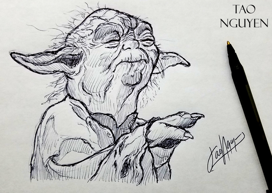 1126x800 Artstation - Yoda Drawing