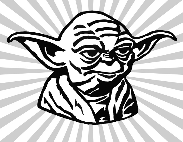 640x496 Fan Art Submitted - Yoda Line Drawing