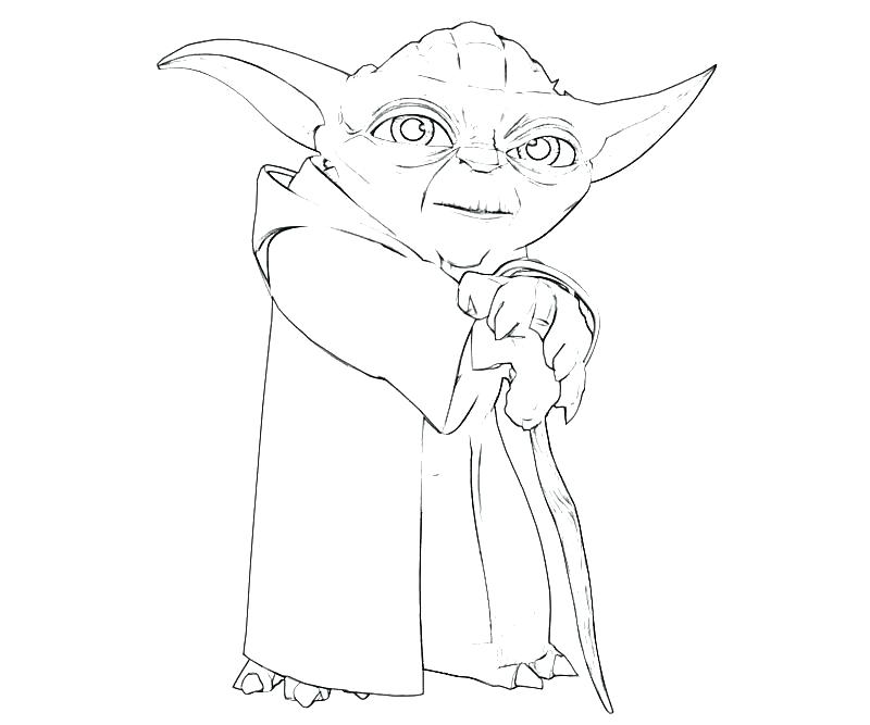 800x667 Star Wars Coloring Pages Yoda Printable - Yoda Line Drawing