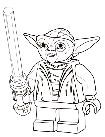 371x480 Yoda Coloring Pages Lego Star Wars Master Yoda Coloring - Yoda Line Drawing
