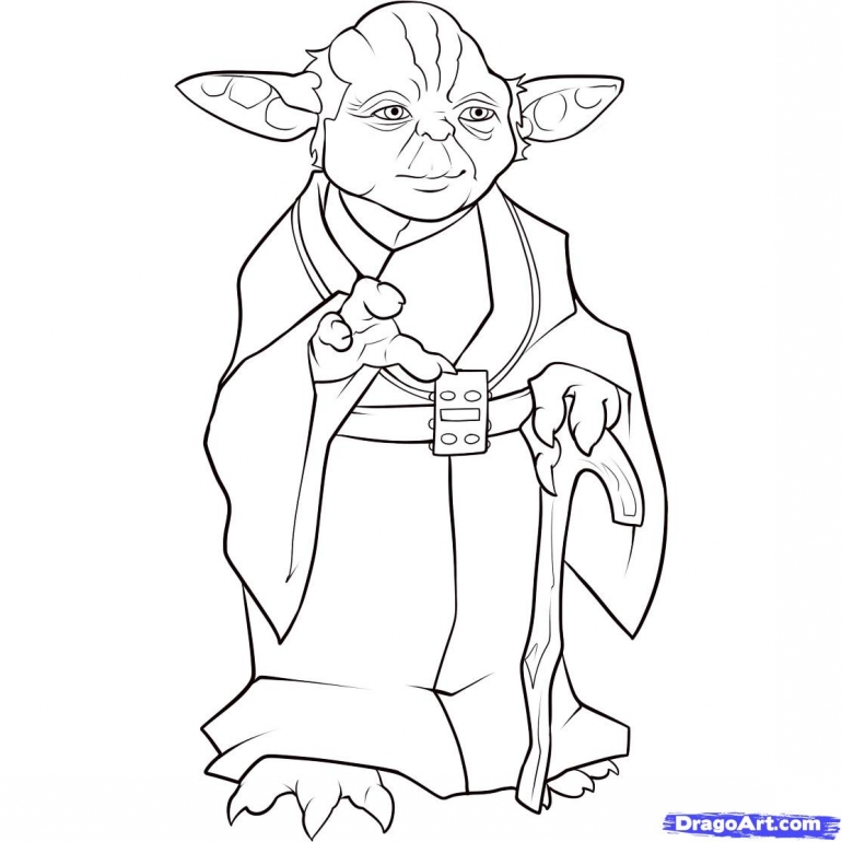 770x770 Free Coloring Pages Yoda Yoda Line Drawing - Yoda Line Drawing