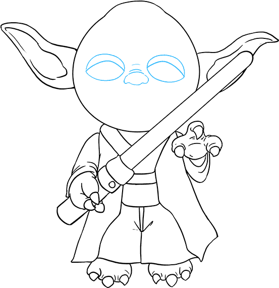 553x570 Drawing Yoda Outline Transparent Png Clipart Free Download - Yoda Line Drawing
