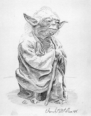 357x453 View Image - Yoda Pencil Drawing
