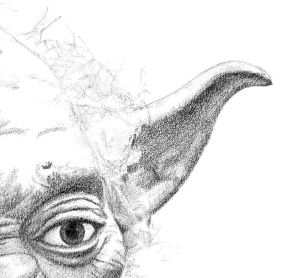 570x557 Yoda Pencil Drawing Etsy - Yoda Pencil Drawing