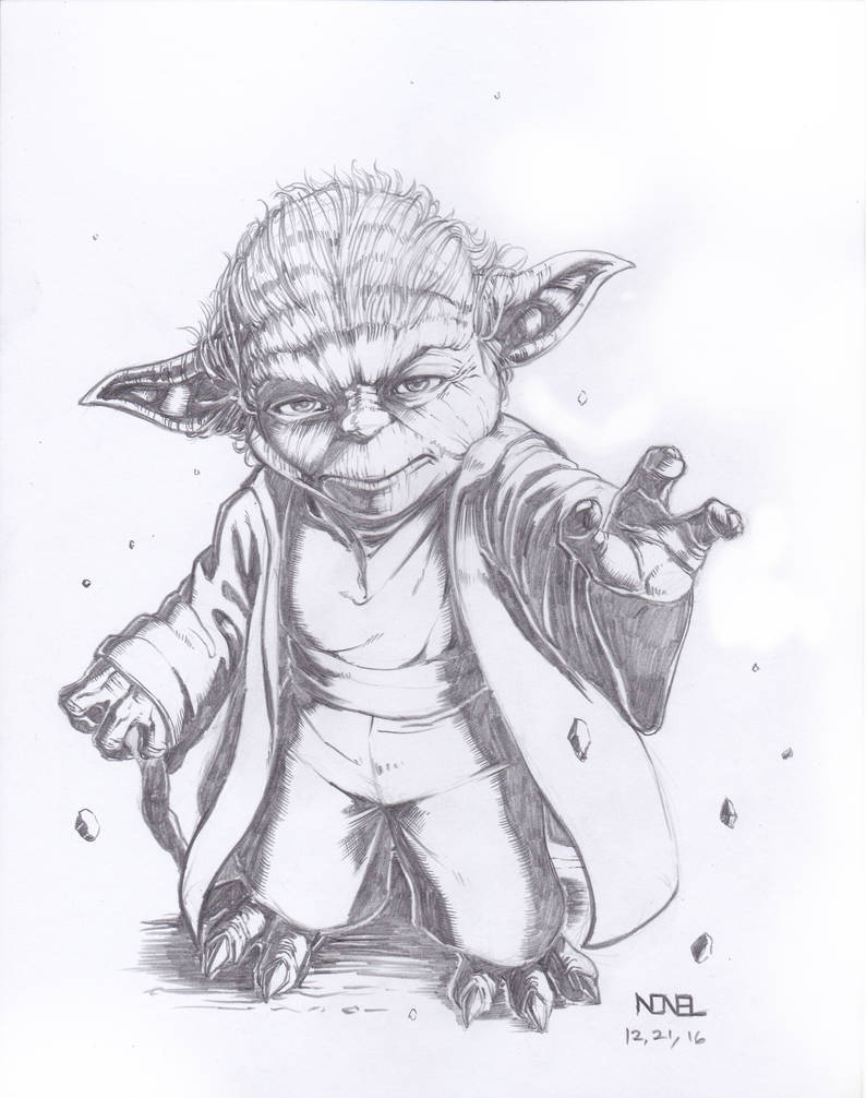 794x1006 Master Yoda Pencil Sketch - Yoda Pencil Drawing