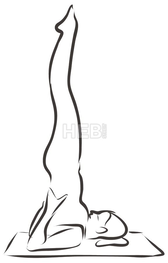 576x900 sarvangasana shoulder stand yoga figure people shoulder stand - Yoga Drawing