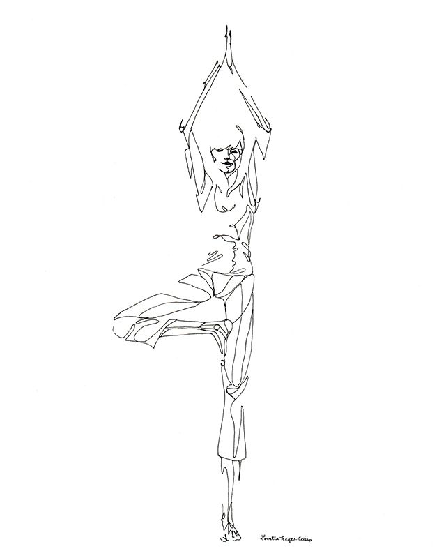 640x800 tree pose yoga line drawings yoga art, yoga, yoga drawing - Yoga Drawing