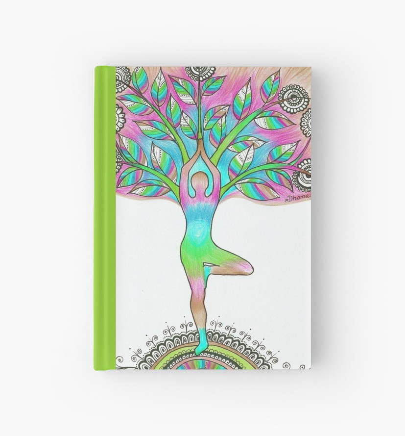 827x889 tree pose asana vrkasana yoga drawing hardcover journals - Yoga Drawing