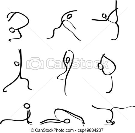450x443 Vector - Yoga Drawing