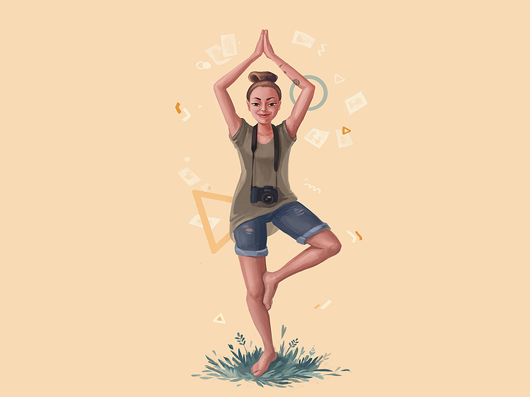 1045x784 portrait for yoga girl - Yoga Girl Drawing