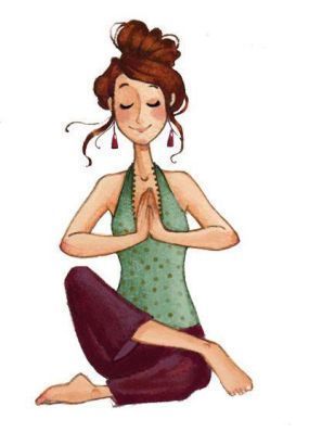 285x398 woman yoga drawing - Yoga Girl Drawing
