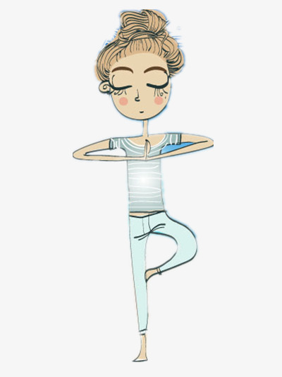 400x533 yoga girl, yoga, hand painted, cartoon png image and clipart - Yoga Girl Drawing