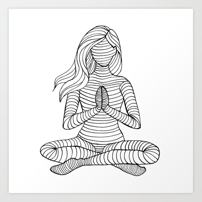 700x700 yoga girl - Yoga Girl Drawing