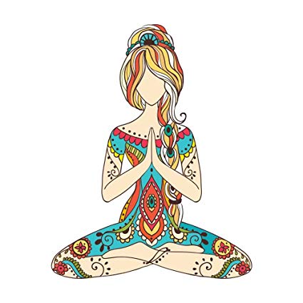 425x425 yoga girl art design full color - Yoga Girl Drawing