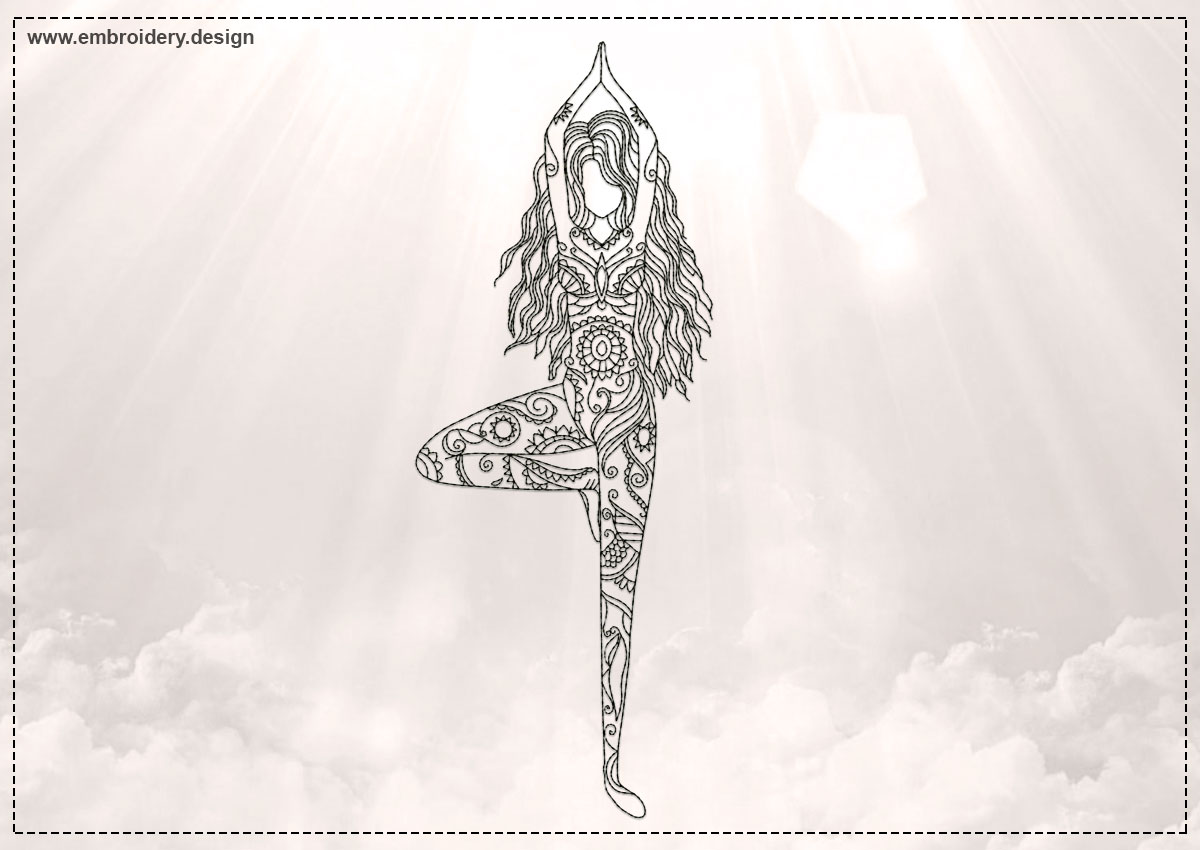 1200x850 yoga girl in tree pose - Yoga Girl Drawing