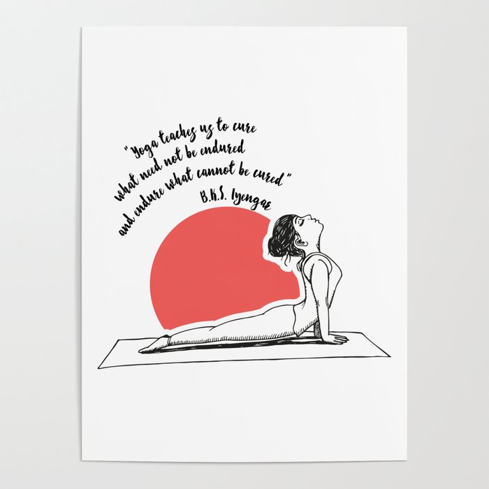 700x700 yoga flow girl drawing poster - Yoga Girl Drawing